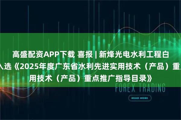 高盛配资APP下载 喜报 | 新烽光电水利工程白蚁防治技术成功入选《2025年度广东省水利先进实用技术（产品）重点推广指导目录》